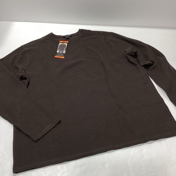 Banana Republic Men's Brown Shirt Textured Double Knit Crew Long Sleeve XXl NWT - Picture 2 of 9